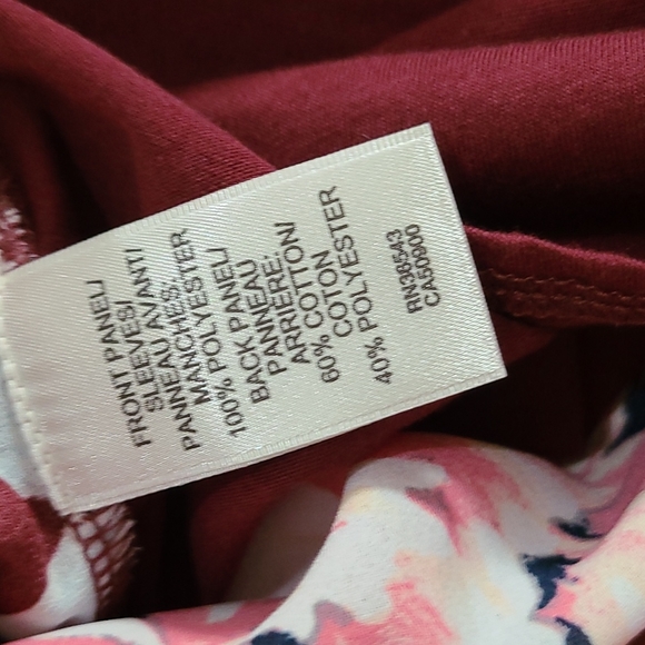 Van Heusen red floral top three quarter sleeve L - Picture 6 of 6